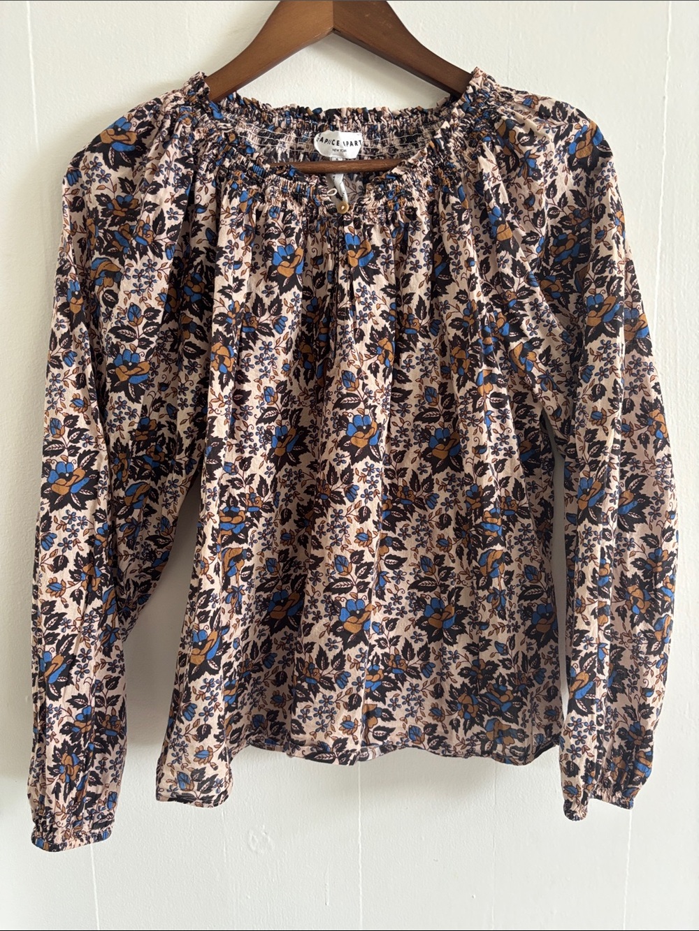 Apiece Apart Esparta Top Light Folk Foliage 100% Organic Cotton Blouse